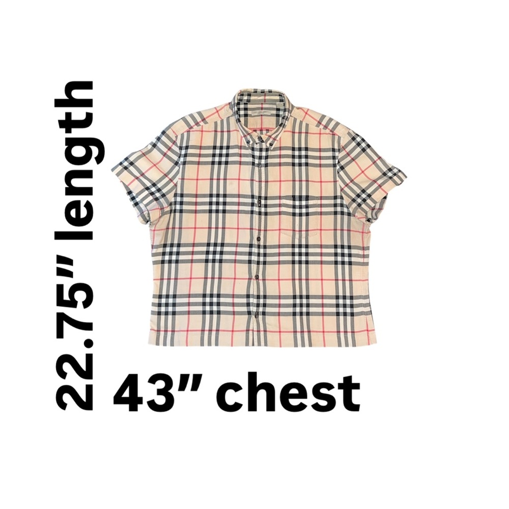 Burberry Beige and Red Plaid Men's Shirt - Picture 2 of 6